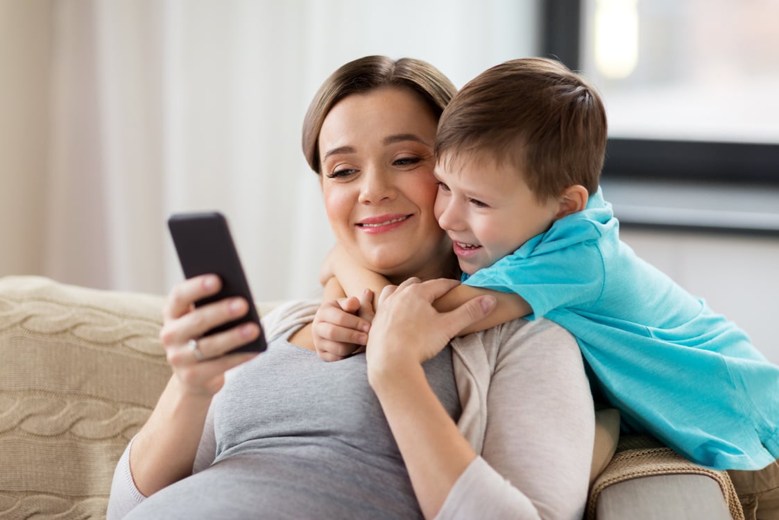 Pregnant Mother and Son